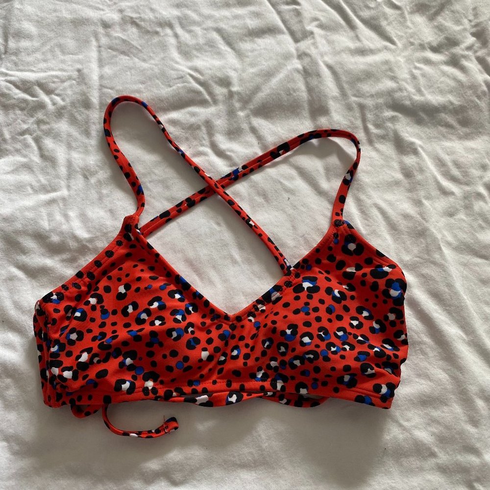 Target Xhilaration Red Leopard Print Bikini Top